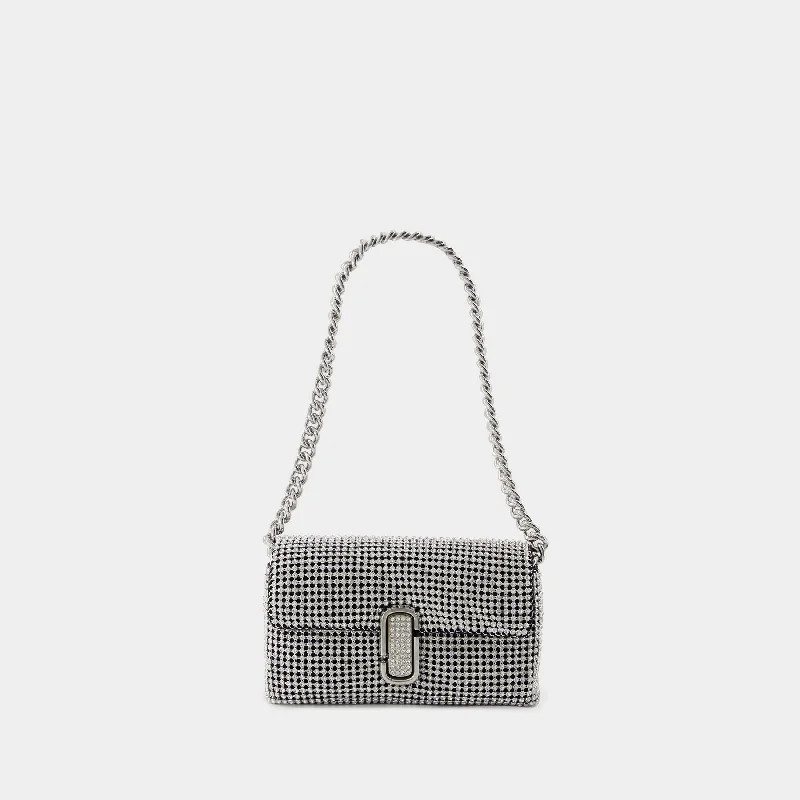 Leatherette hobo bag with a quilted pattern for a sophisticated touchThe Mini Shoulder Bag - Marc Jacobs - Mesh - Silver