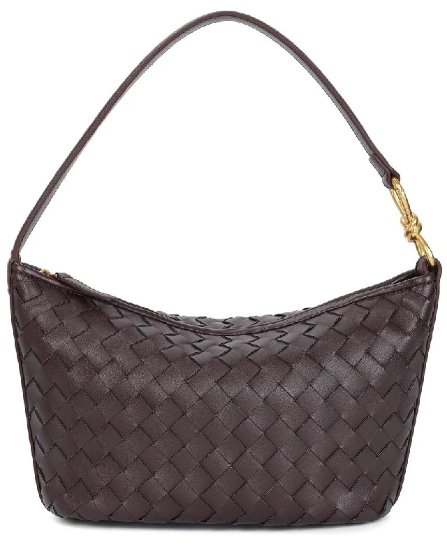 Quilted hobo bag with a diamond pattern for a classic aestheticTiffany & Fred Paris Hand-Woven Leather Hobo Bag