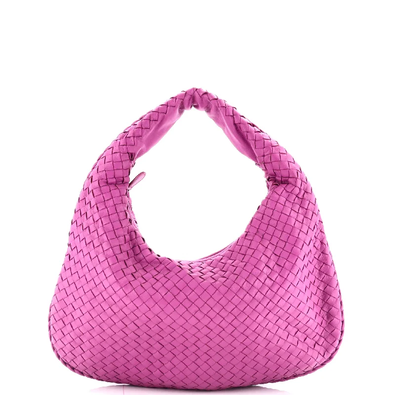 Color - blocked hobo bag with bold and contrasting colorsVeneta Hobo Intrecciato Nappa Small