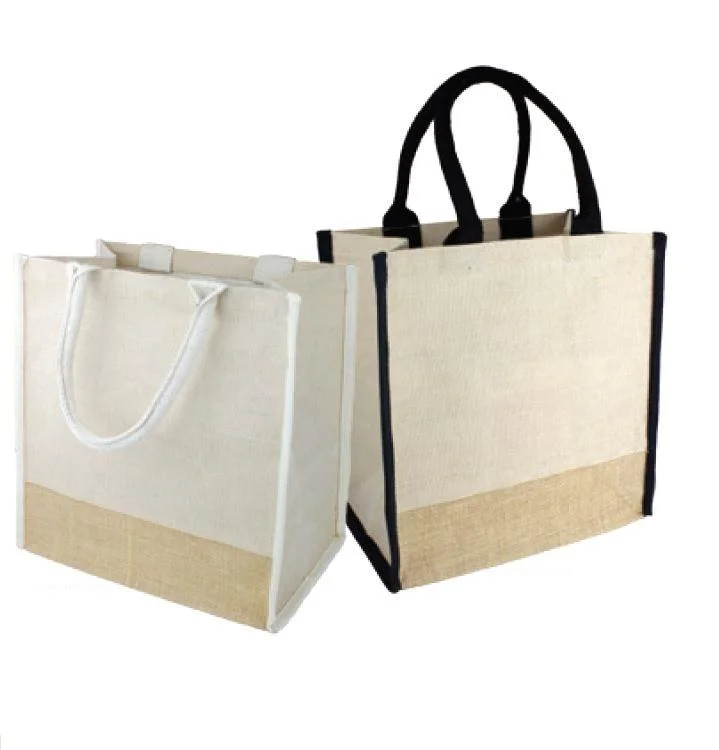 Vegan leather tote bag made from sustainable materials for eco-conscious consumers6 ct Fancy Jute Blend Tote Bags Burlap Carry-All Totes with Full Gusset - By Bundle