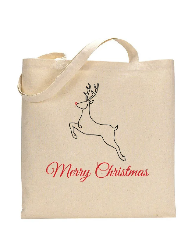 Suede tote bag in a soft pastel pink color for a feminine touchChristmas Deer Merry Christmas Tote Bag - Christmas Bags