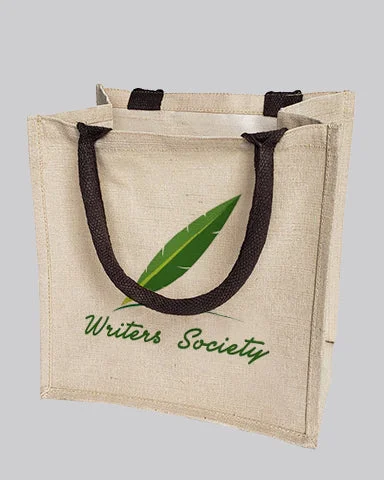 Waterproof nylon tote bag with a roll-top closure for outdoor useCute Burlap Bags Customized - Personalized JuCo Totes With Your Logo - TJ890