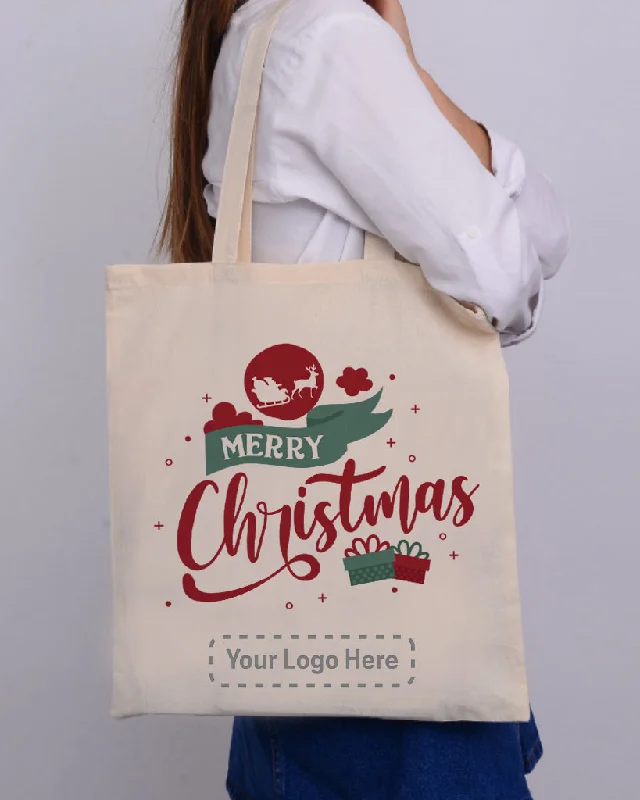 Laser-cut leather tote bag with a geometric pattern for a modern aestheticCute Christmas Gift Tote Bag - Christmas Bags