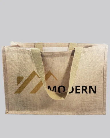 Tote bag with a hidden anti-theft pocket and RFID-blocking liningExtra Large Jute Tote Bags Customized - Personalized Extra Large Jute Bags With Your Logo - TJ879