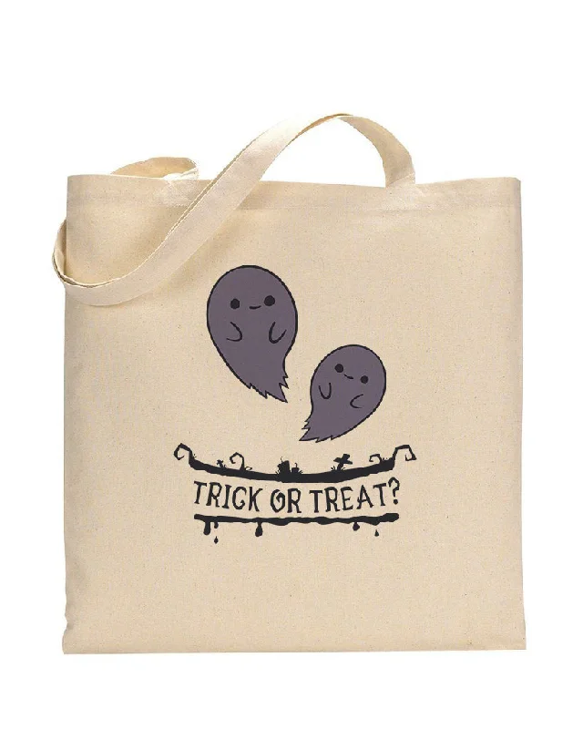 Color-blocked tote bag in bold primary colors for a fashion statementGhost Trick or Treat? - Halloween Tote Bags