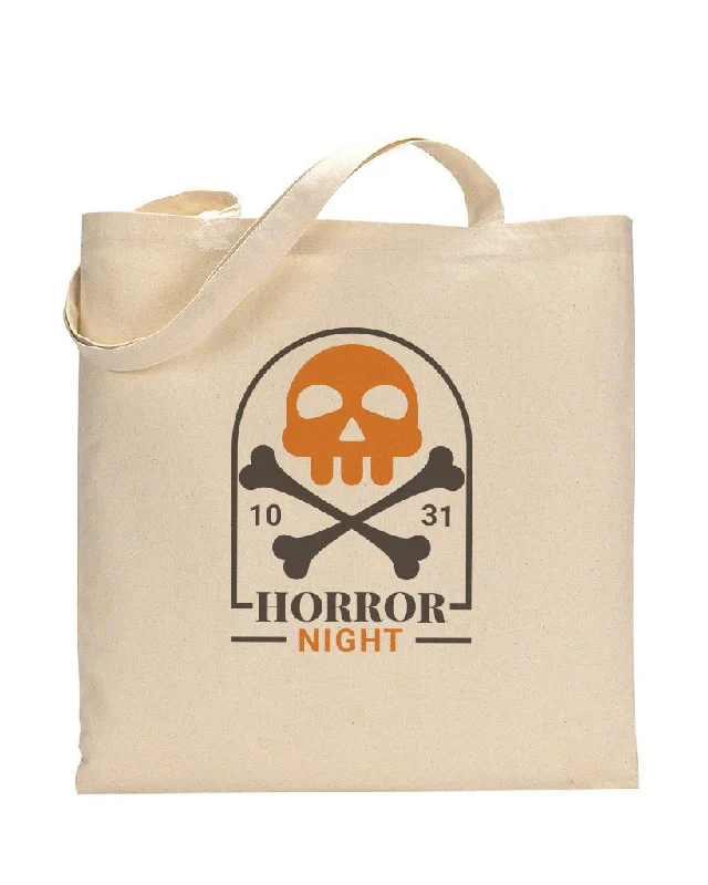 Waterproof nylon tote bag with a roll-top closure for outdoor useHorror Night - Halloween Tote Bags