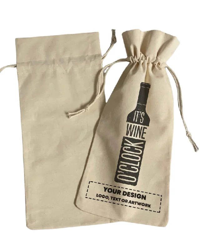 Vegan leather tote bag made from sustainable materials for eco-conscious consumersIt's Wine O'clock Design - Winery Tote Bags