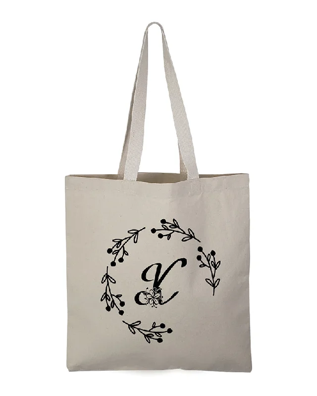 Canvas tote bag with a large printed city map for a trendy look''K'' Letter Initial Canvas Tote Bag - Initials Bags