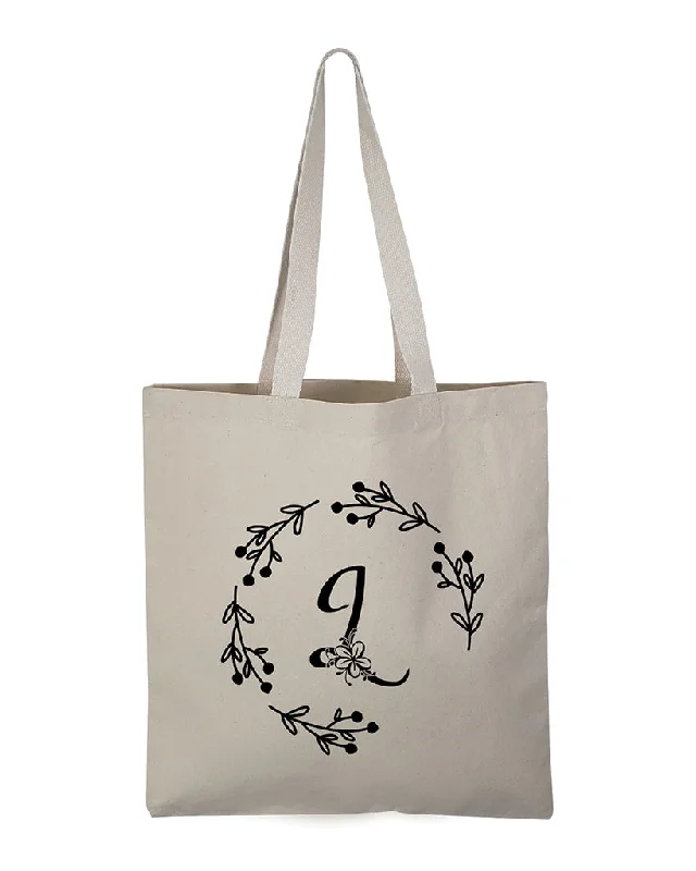 Color-blocked tote bag in bold primary colors for a fashion statement''L'' Letter Initial Canvas Tote Bag - Initials Bags