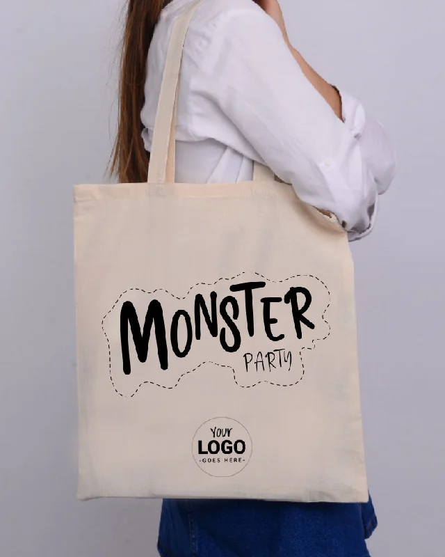 Waterproof nylon tote bag with a roll-top closure for outdoor useMonster Party - Halloween Tote Bags