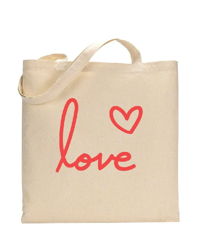 Laser-cut leather tote bag with a geometric pattern for a modern aestheticMy Love Tote - Valentine's Tote Bag