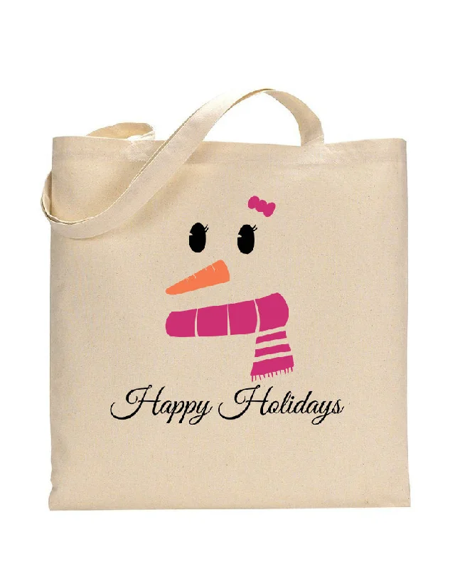 Plus-size tote bag with an extra-large capacity for carrying all essentialsPink Snowman Merry Christmas Tote Bag - Christmas Bags