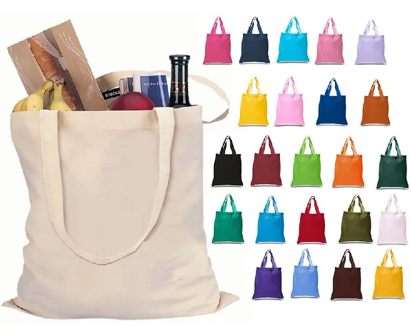 Vegan leather tote bag made from sustainable materials for eco-conscious consumersSet of 24 - Cotton Canvas Tote Bags - High Quality TOB293