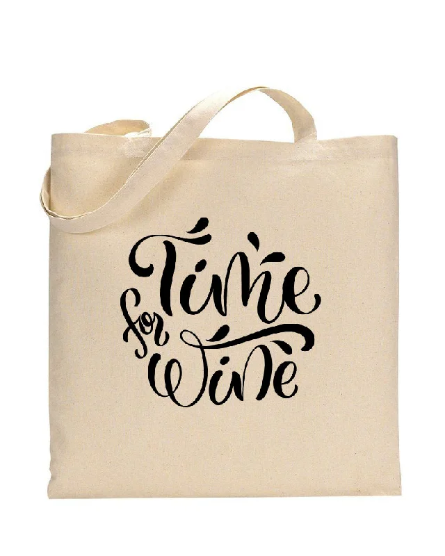 Color-blocked tote bag in bold primary colors for a fashion statementTime For Wine Design - Winery Tote Bags