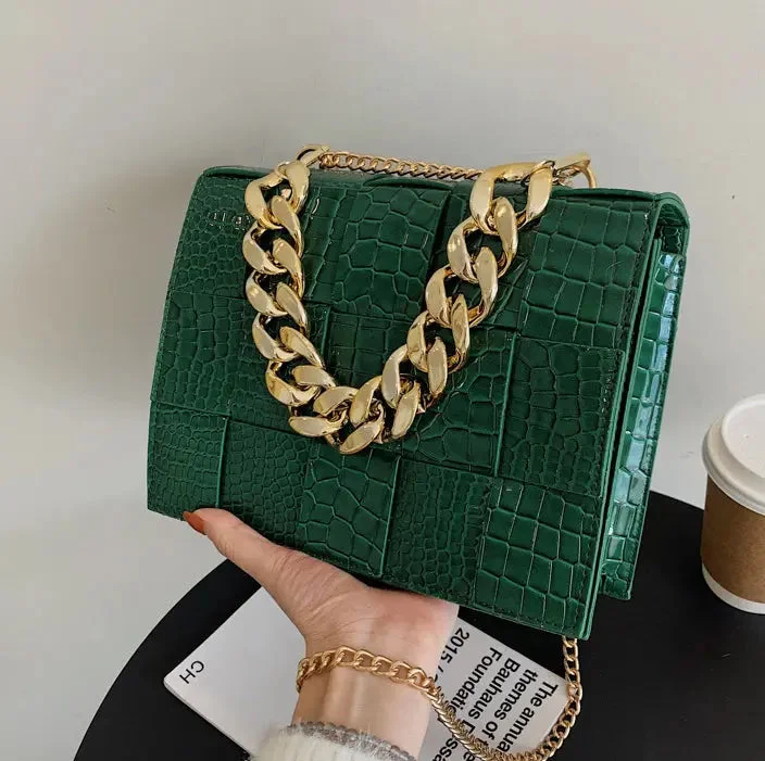 Women's lace - trimmed satin clutch bags for formal occasions2022 Crocodile Stylish Small Handbags Women Luxury Purses Pillow Shape Pillow Shape Mini Shoulder Bag