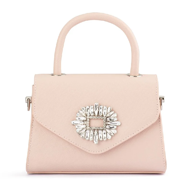 Convertible handle bag that can be worn as a shoulder bag with an adjustable strapALEJANDRA Embellished Top Handle