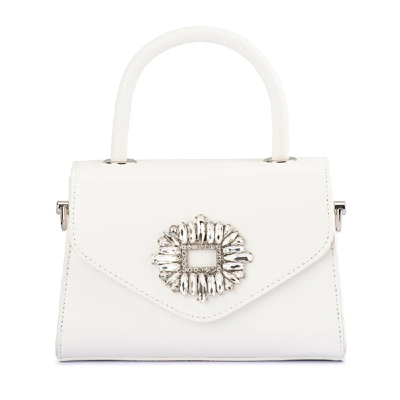 Plus - size handle bag with a spacious interior to carry all daily essentialsALEJANDRA Embellished Top Handle