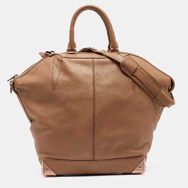 Vegan leather satchel for eco-conscious consumersAlexander Wang Beige Leather Emile Satchel