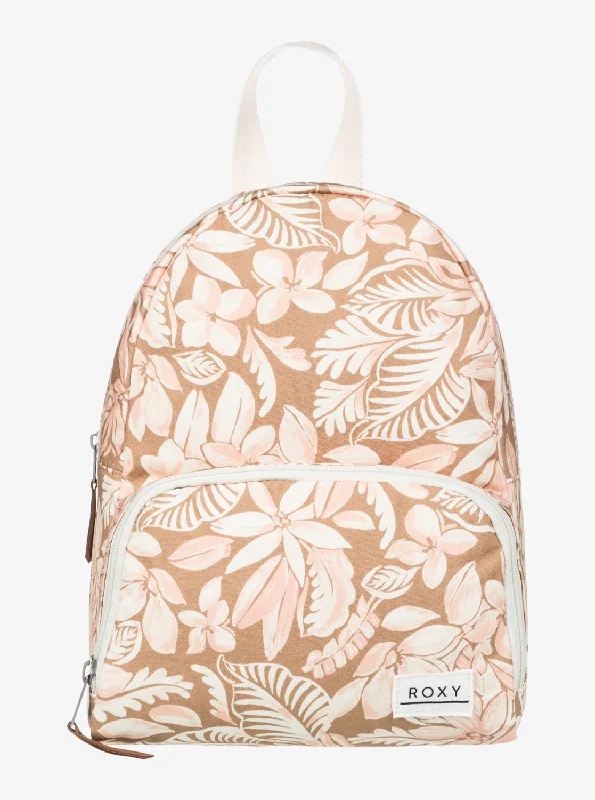 Vintage - inspired leather backpack with a flap - over closure and tassel detailsAlways Core Canvas Extra Small Backpack - Egret Soft Tropics