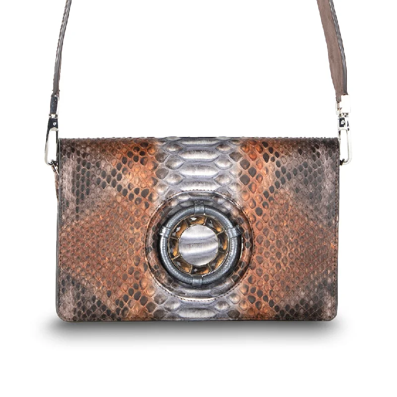 Crossbody bag with a magnetic snap closure for quick accessAnna Convertible Crossbody, Brown Multi, Gemstone Accents