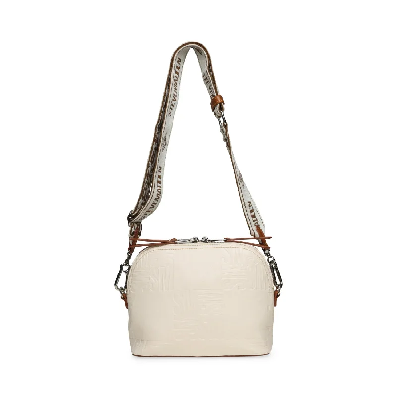 Women's leather shoulder bag with a hand - painted floral motif for a unique styleBCAPE-E NATURAL