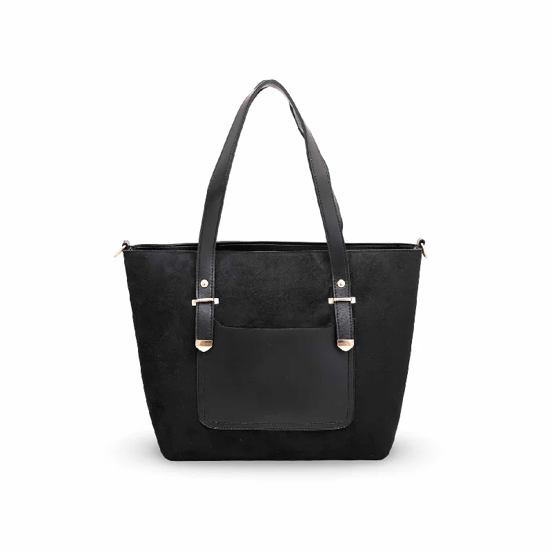 Shoulder bag with a hidden anti - theft pocket and RFID - blocking technologyBlack Formal Shoulder Bag P56102