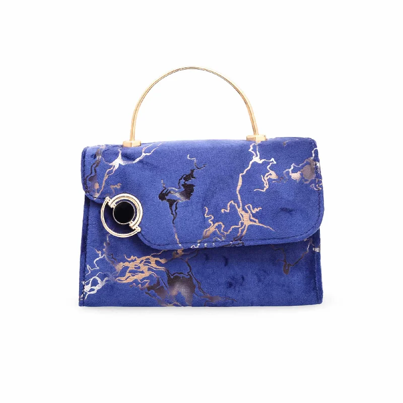 Floral - printed cotton shoulder bag for a spring and summer vibeBlue Casual Shoulder Bag P55482