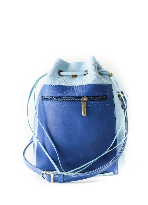 Waterproof crossbody bag with a zippered closure for outdoor adventuresBlue Mini Leather Bag