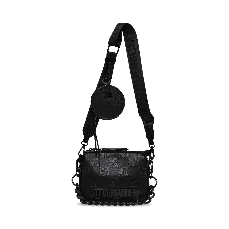 Shoulder bag with a detachable and adjustable strap for customized wearBMINIROY BLACK