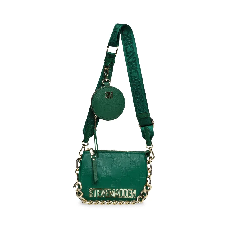 Faux fur shoulder bag with a fluffy texture for winter fashionBMINIROY GREEN