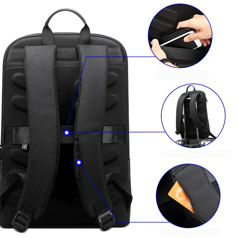 Color - blocked backpack with bold and bright hues for a fashionable appearanceBOPAI 14Inch Men Ultrathin Laptop Backpack Rucksack Outdoor Business Travel Shoulder Bag