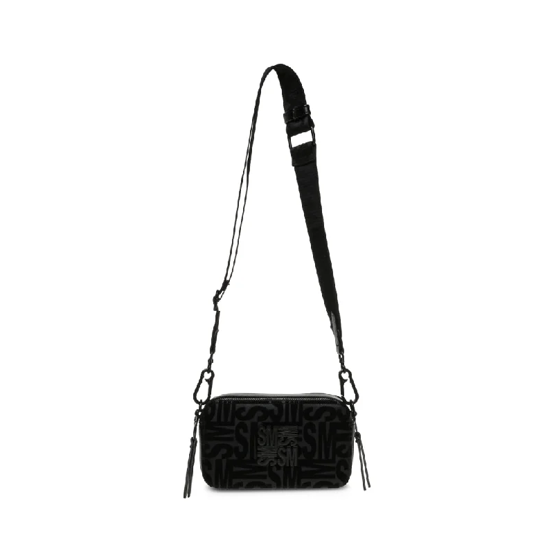 Silk crossbody bag with a delicate print for a feminine touchBRISA-V BLACK