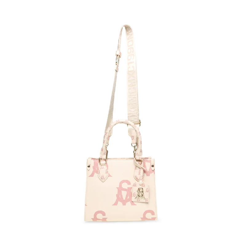 Canvas crossbody bag with a patchwork design for a casual and artsy feelBROLA BLUSH MULTI