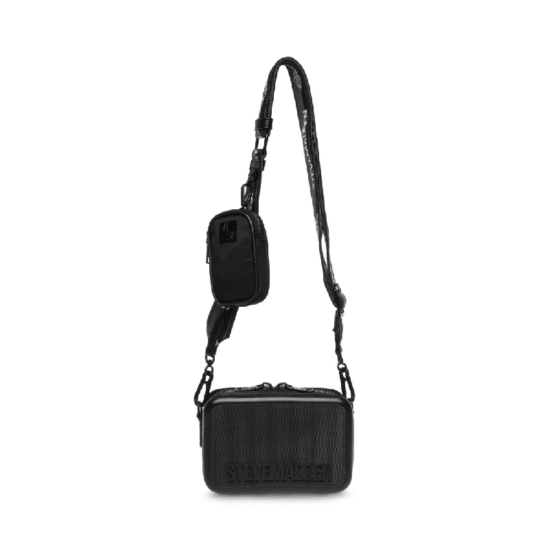 Silk crossbody bag with a delicate print for a feminine touchBSACHA BLACK