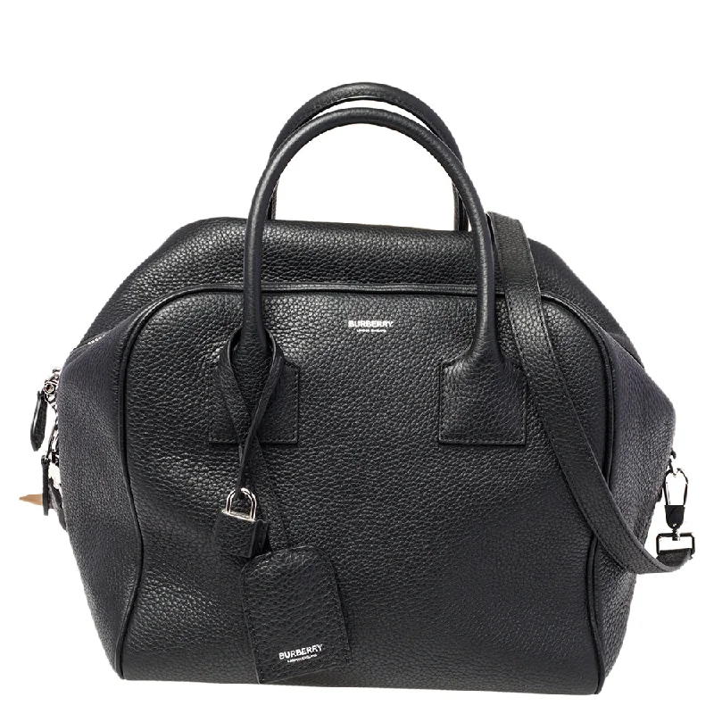 Plus-size satchel with a spacious interior for carrying all essentialsBurberry  Leather Medium Cube Satchel