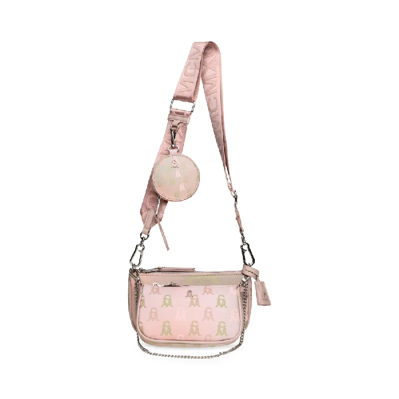 Studded leather shoulder bag with a punk - rock aestheticBURGENTP BLUSH