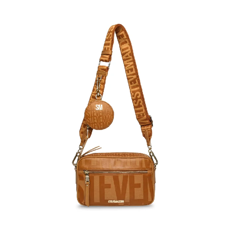 Vegan leather crossbody bag for eco - conscious consumersBVADES-E TAN