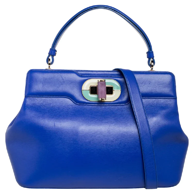 Plus-size satchel with a spacious interior for carrying all essentialsBvlgari Leather Isabella Rossellini Top Handle Bag