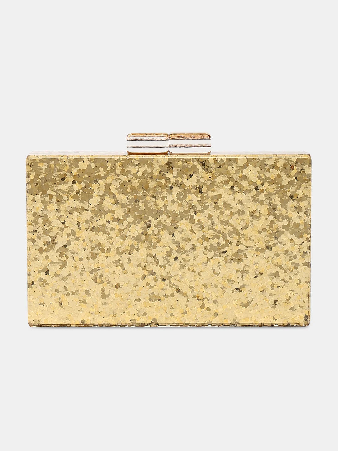 Embroidered silk clutch with a traditional motif for a cultural touchCaprese Gianna Clutch Small Gold