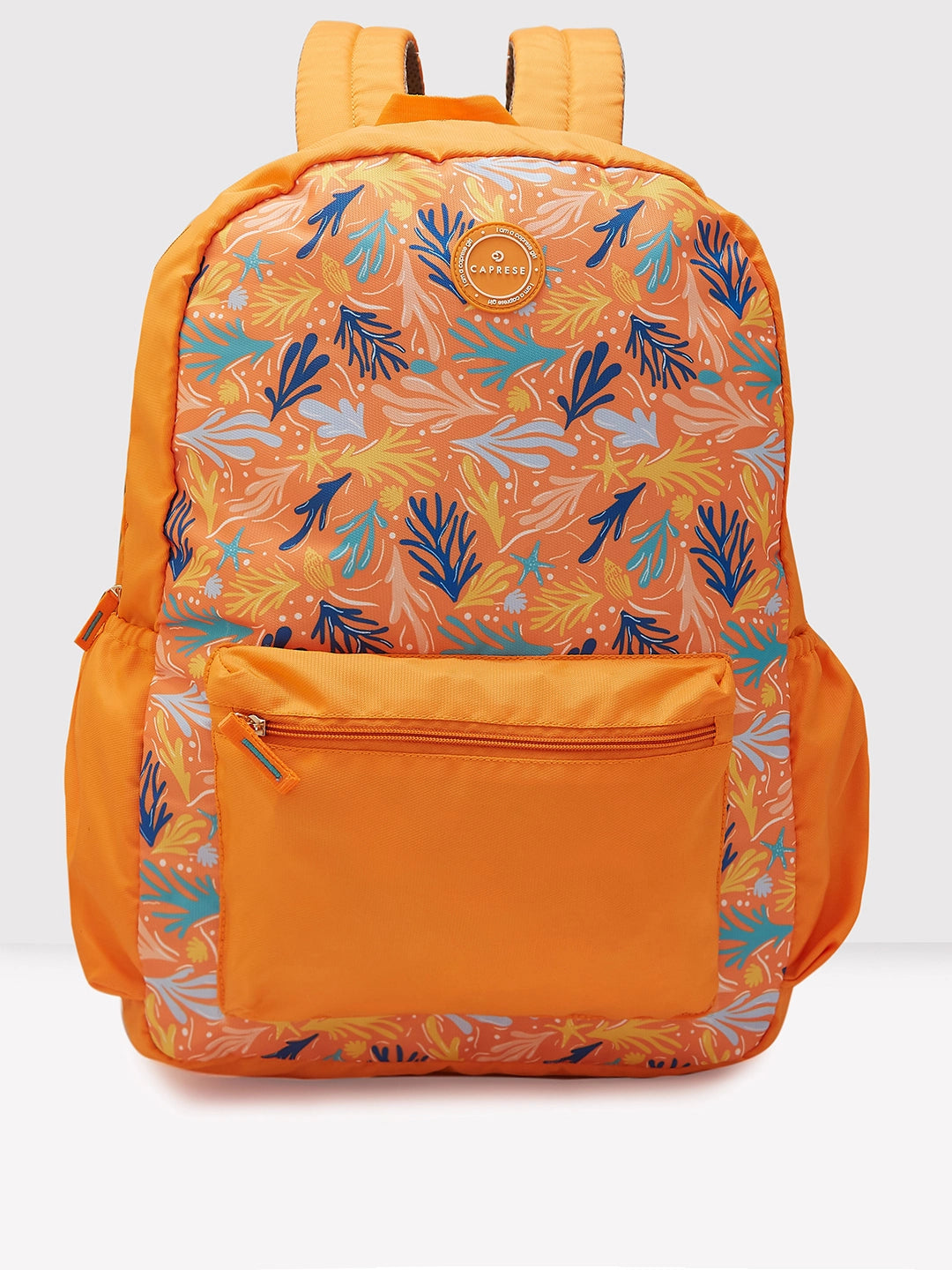 Embroidered backpack with detailed floral threadwork for a unique touchCaprese Xenia Laptop Backpack X Large Printed Orange