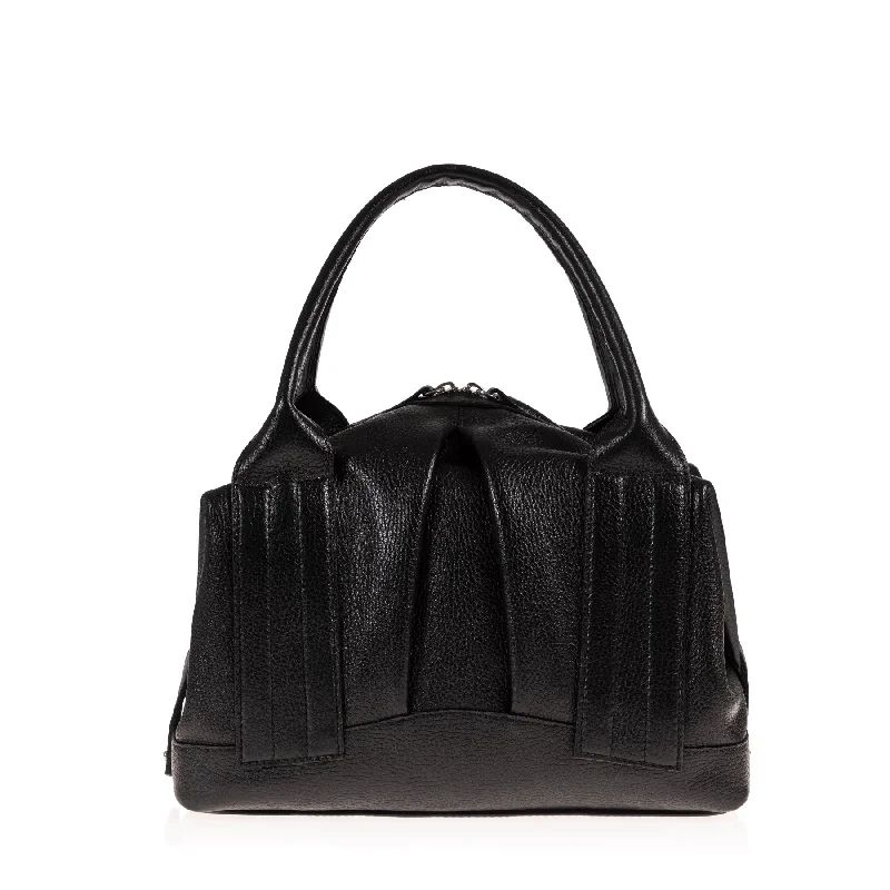 Studded handle bag with a punk - rock aesthetic for a bold fashion choiceCast Away Too (Black Pebbled)