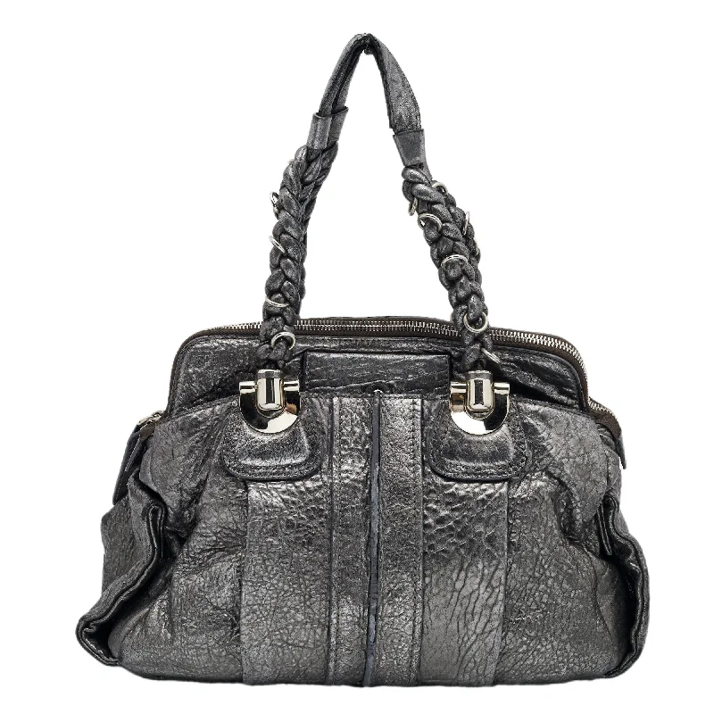 Leatherette satchel with a quilted pattern for a sophisticated styleChloe  Leather Heloise Satchel