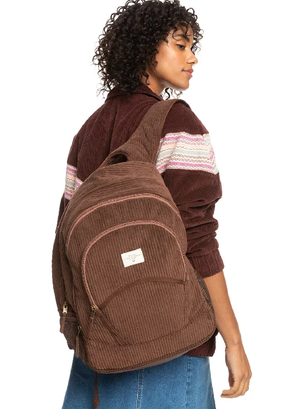 Backpack with a tassel or fringe detail for a bohemian charmCozy Nature Large Corduroy Backpack - Bitter Chocolate