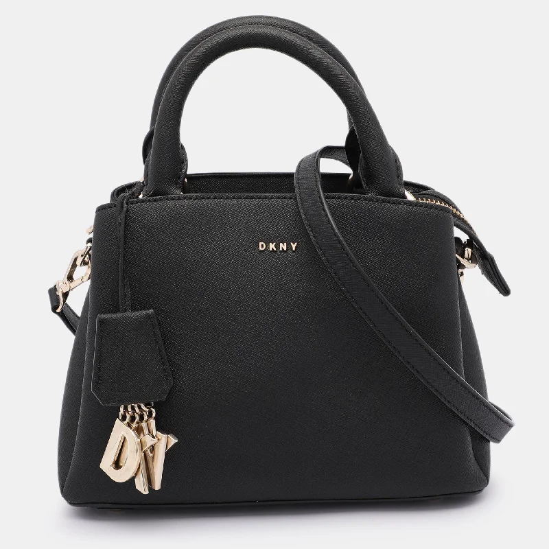 Embroidered satchel with intricate beadwork for a unique touchDkny Black Leather Paige Satchel