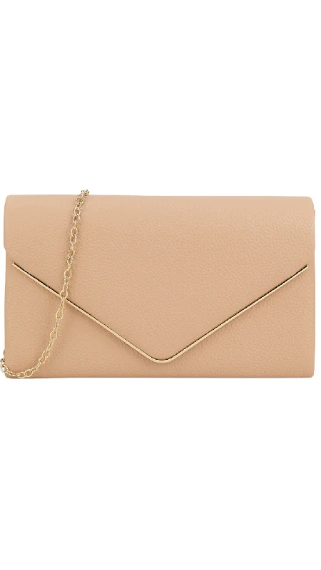 Geometric - shaped evening bag for a contemporary aestheticDonna Clutch- Taupe