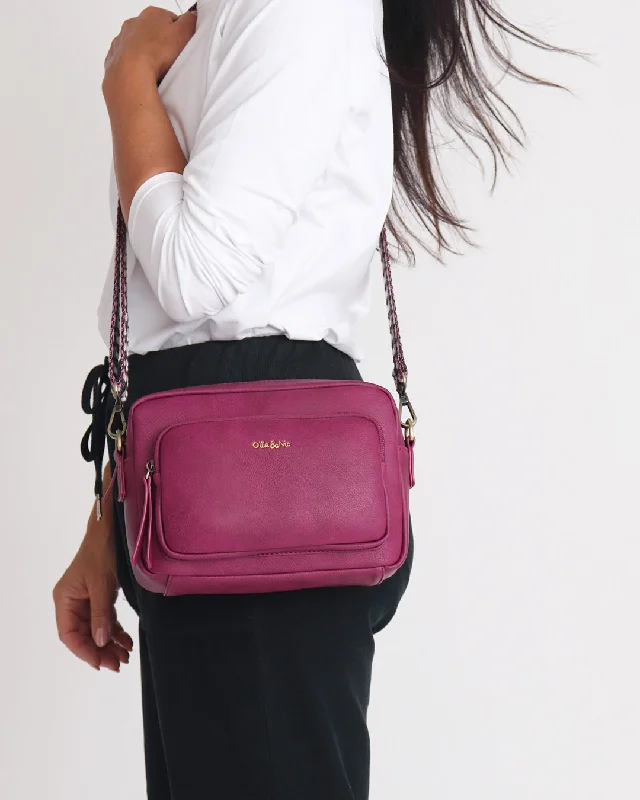 Silk crossbody bag with a delicate print for a feminine touchDoyle Crossbody - Orchid