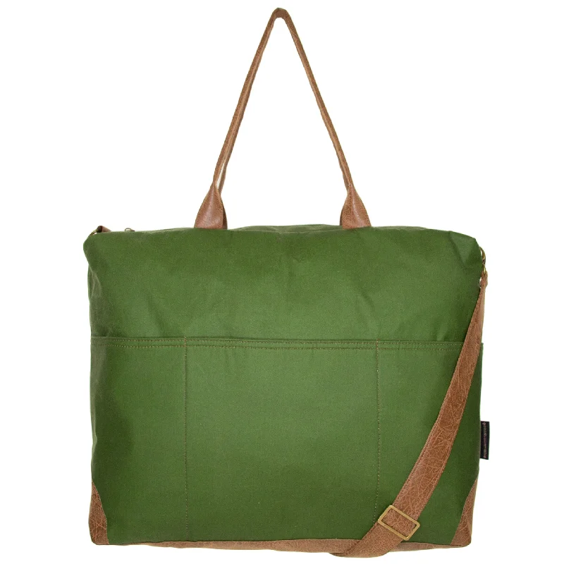 Crossbody bag with multiple compartments and pockets for organizationElizabeth: Lemongrass Waxed Canvas