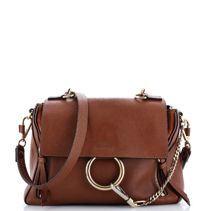 Women's leather satchel with a hand-stitched edge for a premium lookFaye Day Bag Leather Small