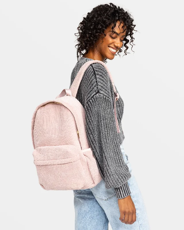 Color - blocked backpack with bold and bright hues for a fashionable appearanceFeeling Good Small Corduroy Backpack - Lilac Chiffon