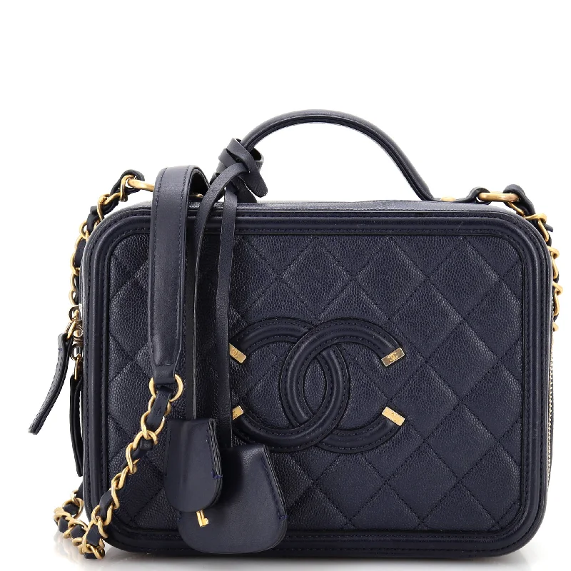 Studded satchel with a punk-rock edgeFiligree Vanity Case Quilted Caviar Medium